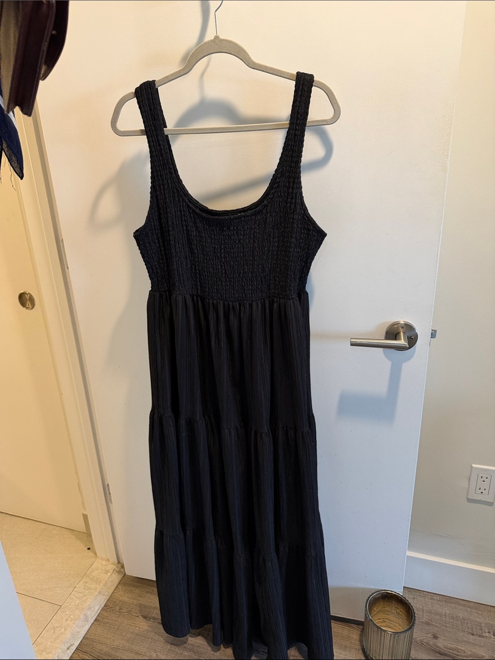 Black Tiered Maxi Dress with Smocked Bodice ASOS Design
